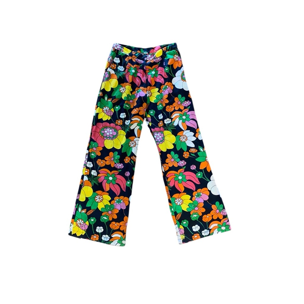 Dodo Bar Or Groovy Colorful Floral Cotton Pants 
Boho Hippie Disco resortwear - Picture 8 of 16